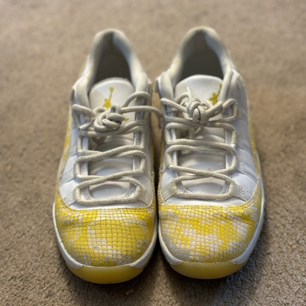 Yellow snakeskin Air Jordan 11 boys size 2.5